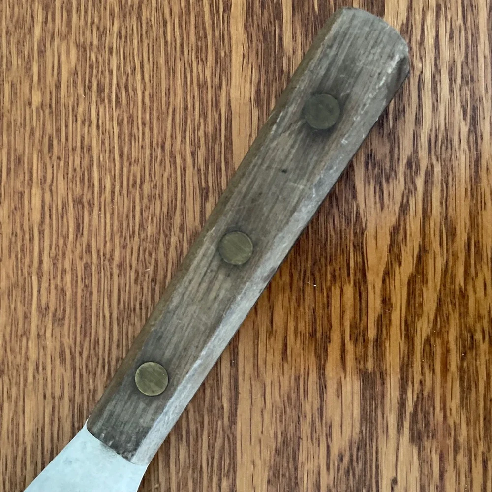 Vintage‎ Clyde 1960s Carbon Steel Blade Spatula Icing Spreader Knife Wood Handle